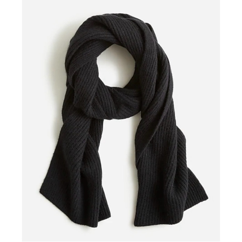 JCREW 100% CASHMERE SCARF BLACK OS